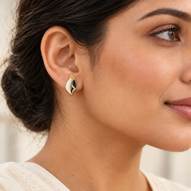 Folded Light Earrings (Pair), worn