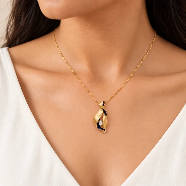 Silk Aperture Pendant, worn