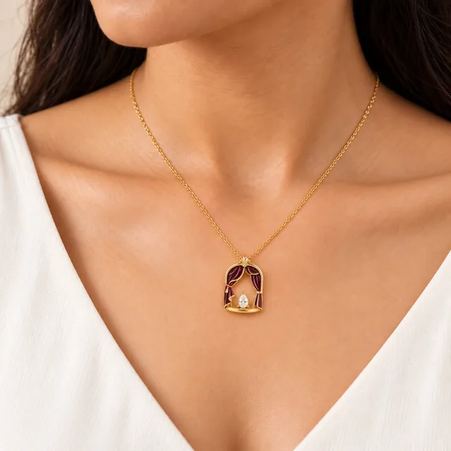 Rangmanch Pendant, worn