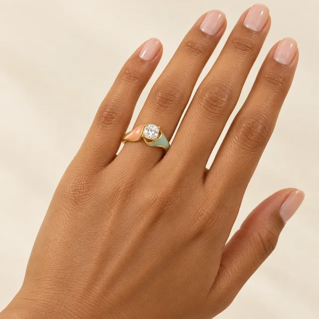 Foldline Ring, worn