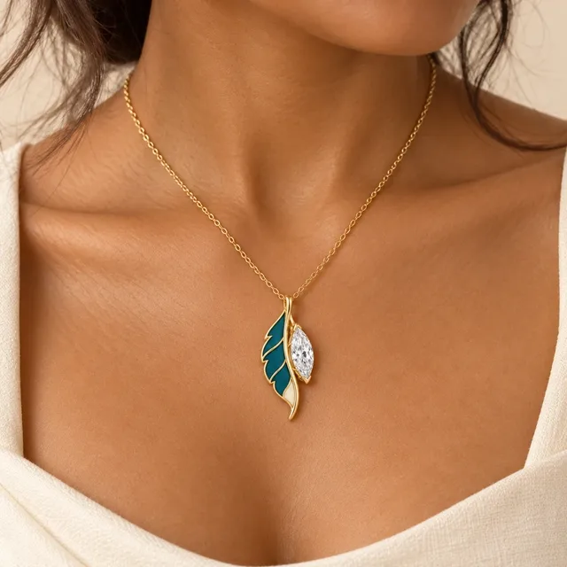 Featherlight Pendant, worn