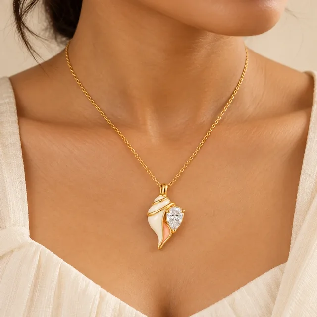 Shankha Pendant, worn