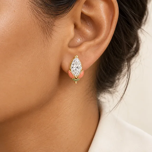 First Bloom Earrings (Pair), worn