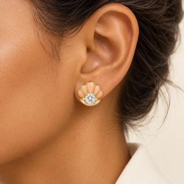 Shell Song Earrings (Pair), worn