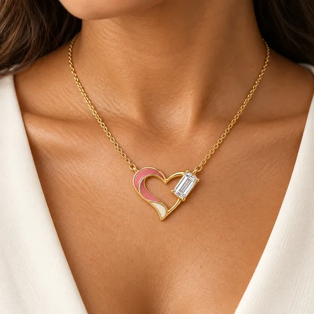 Heartline Necklace, worn