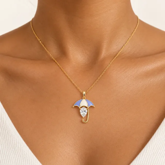 Rain Check Pendant, worn