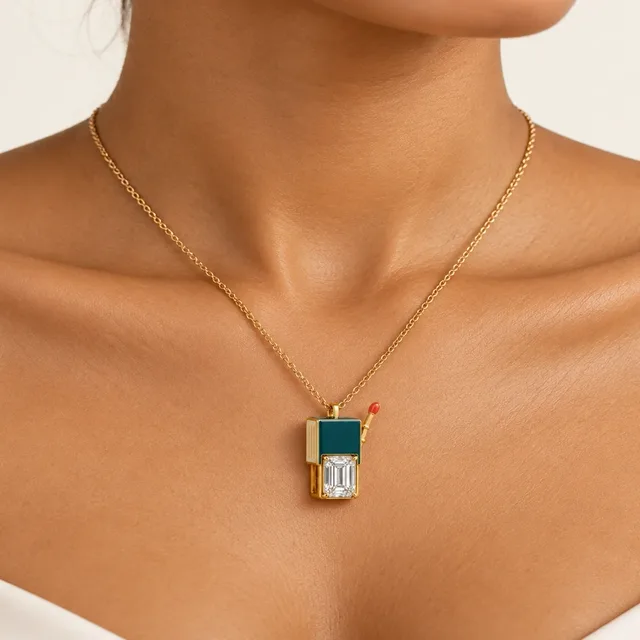 Little Spark Pendant, worn