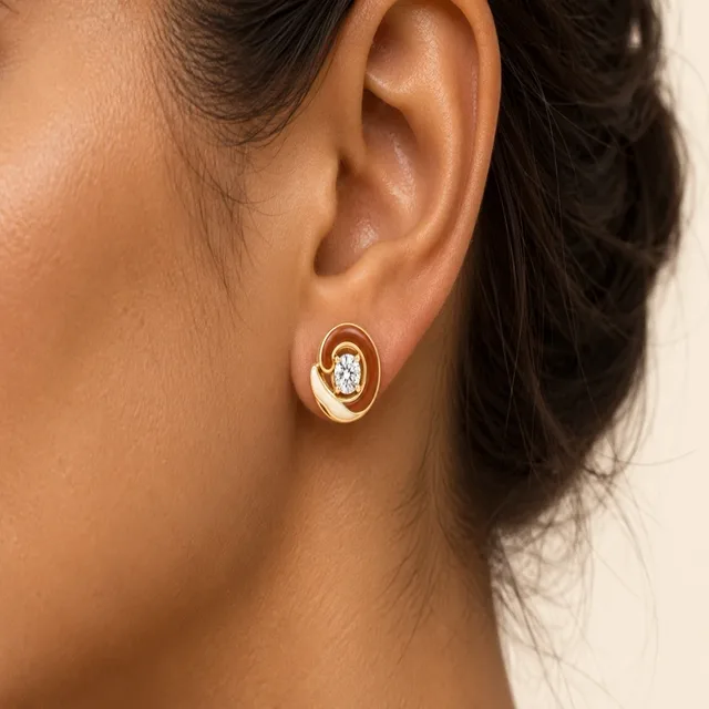 Sweet Spiral Earrings (Pair), worn