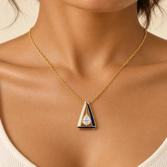 Slow Tempo Pendant, worn