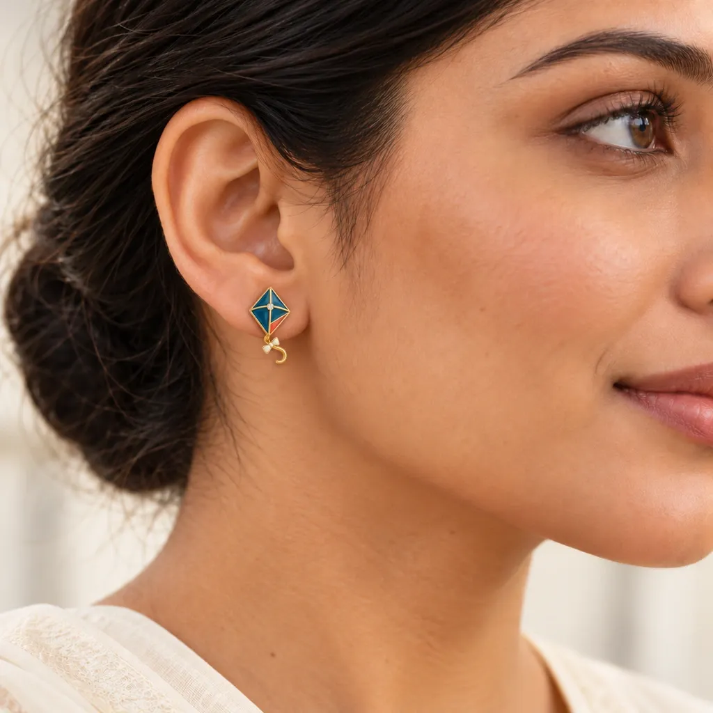 Patang & Dor Earrings, worn