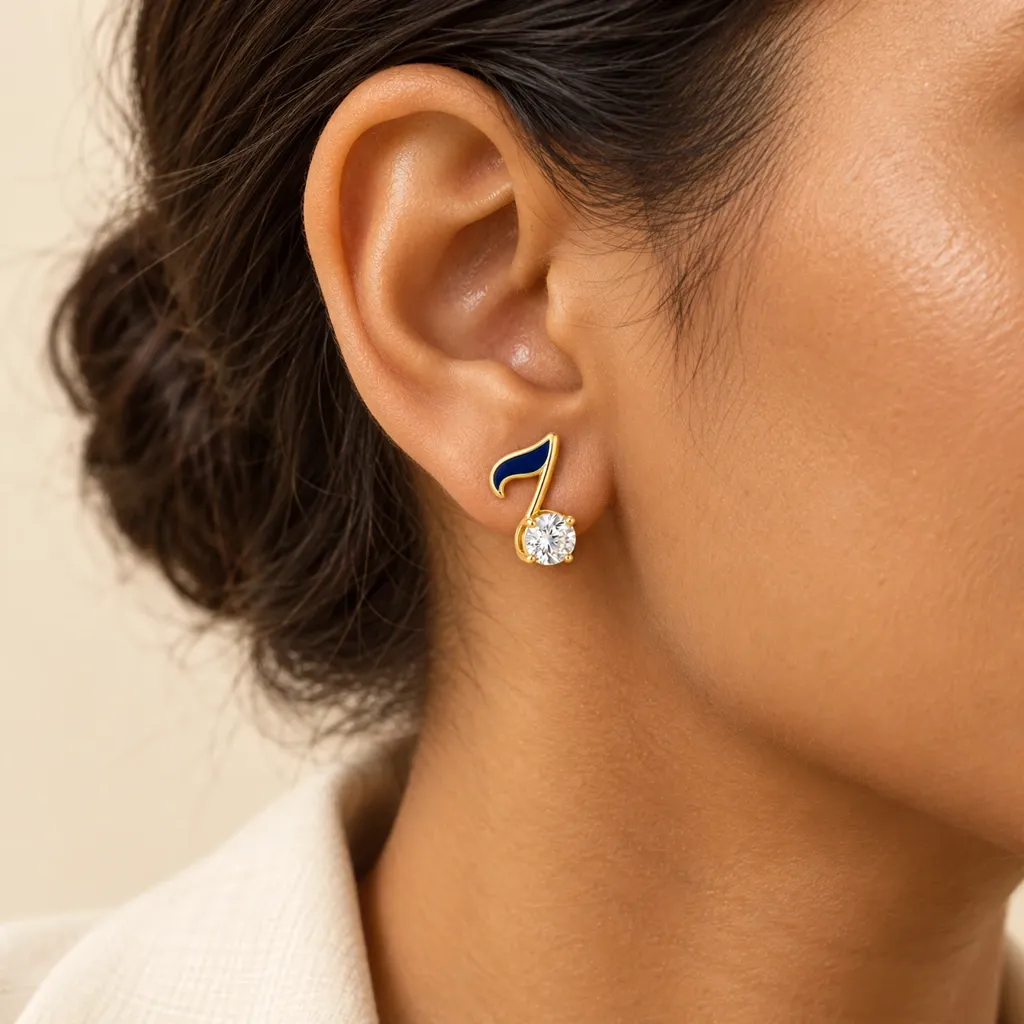 Blue Note Earrings, worn
