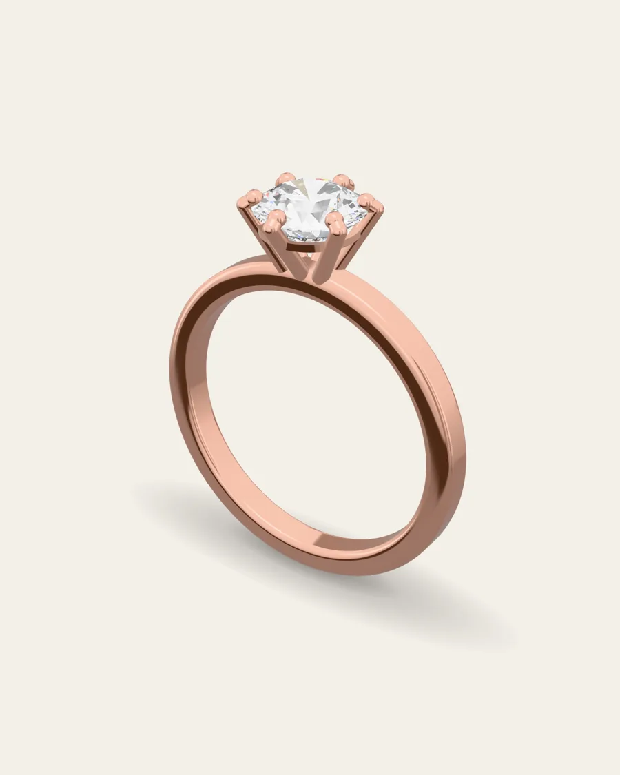 Round solitaire · rose gold