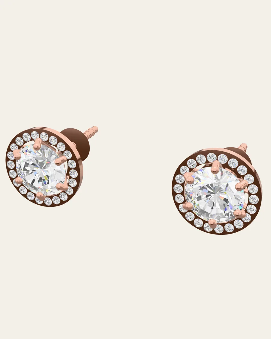 Halo stud · rose gold