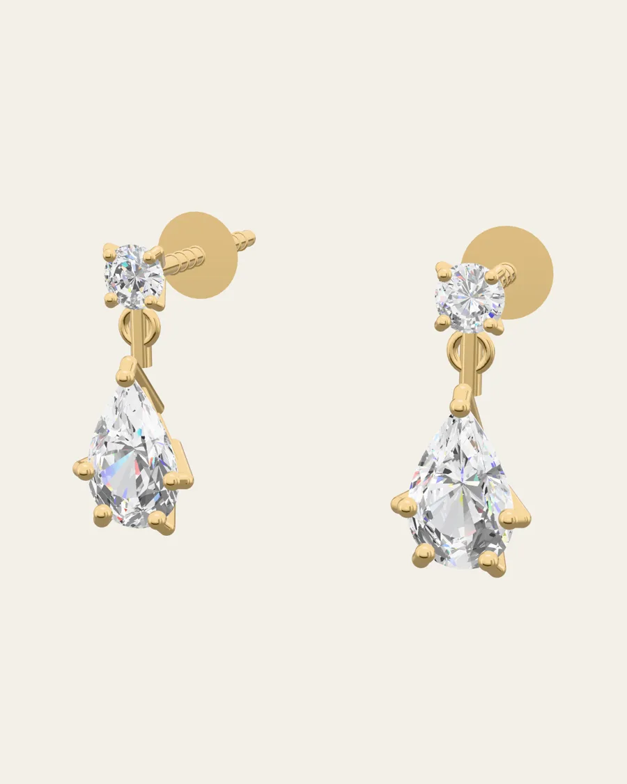 Pear drop · yellow gold