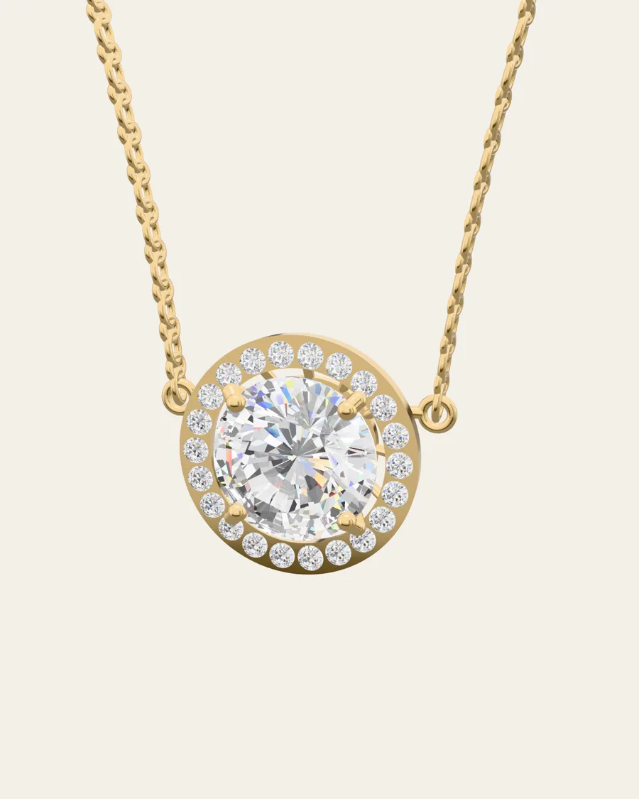 Halo pendant · yellow gold