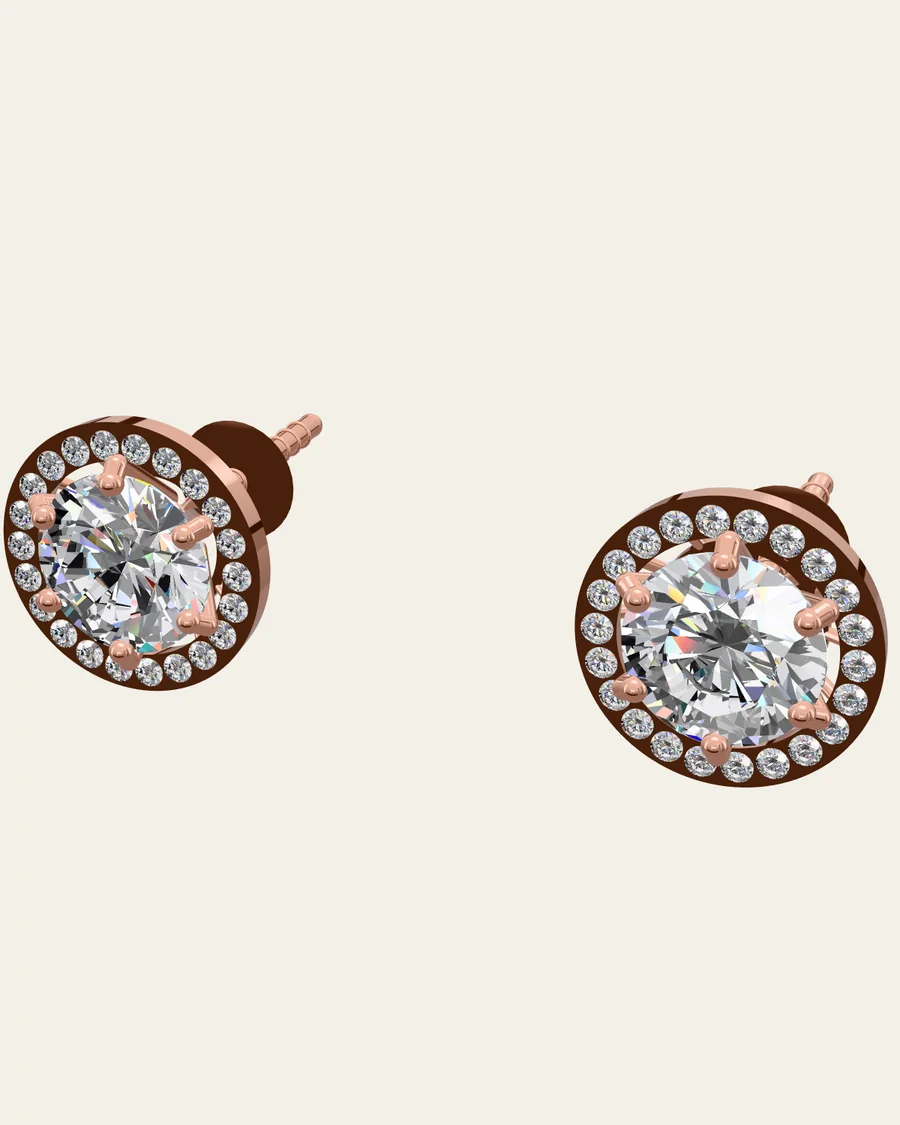 Halo stud · rose gold