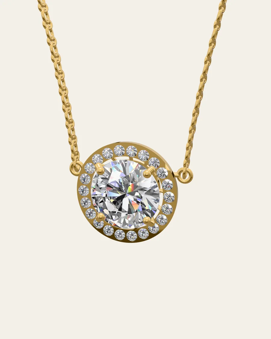 Halo pendant · yellow gold